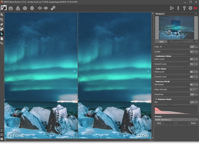 AKVIS Noise Buster���d�������D�Ľ�B