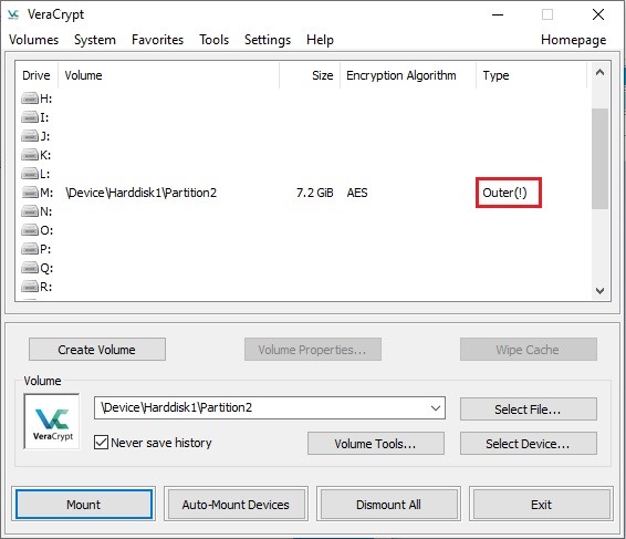 VeraCrypt�օ^����ܛ���������ܷօ^�̌W