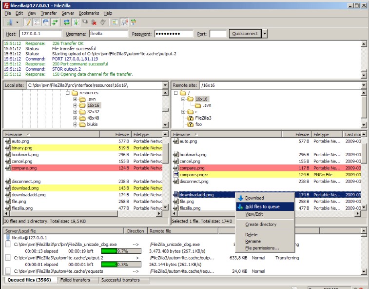 FileZilla�ٷ����d�����ʹ��ڲ��ֈD�Ľ̌W