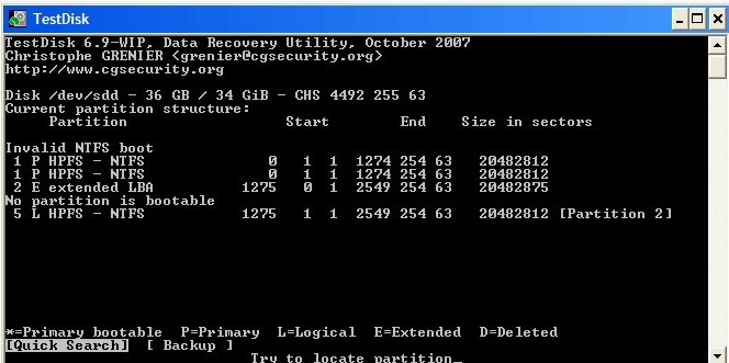 TestDisk�ٷ����d�֏́Gʧ�ķօ^���ޏ͓p�ĵķօ^