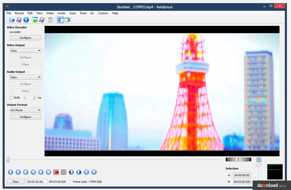 Avidemux���İ����M���d��������ɫԔ����B